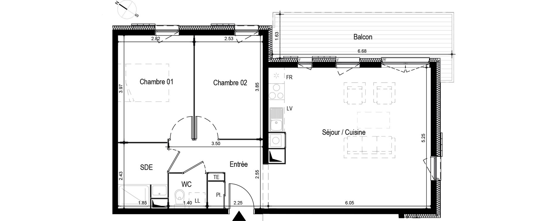 Appartement T3 meubl&eacute; de 65,55 m2 &agrave; Ax-Les-Thermes Centre