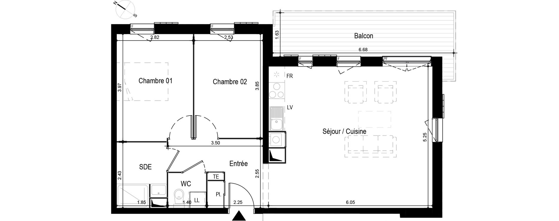 Appartement T3 meubl&eacute; de 65,55 m2 &agrave; Ax-Les-Thermes Centre