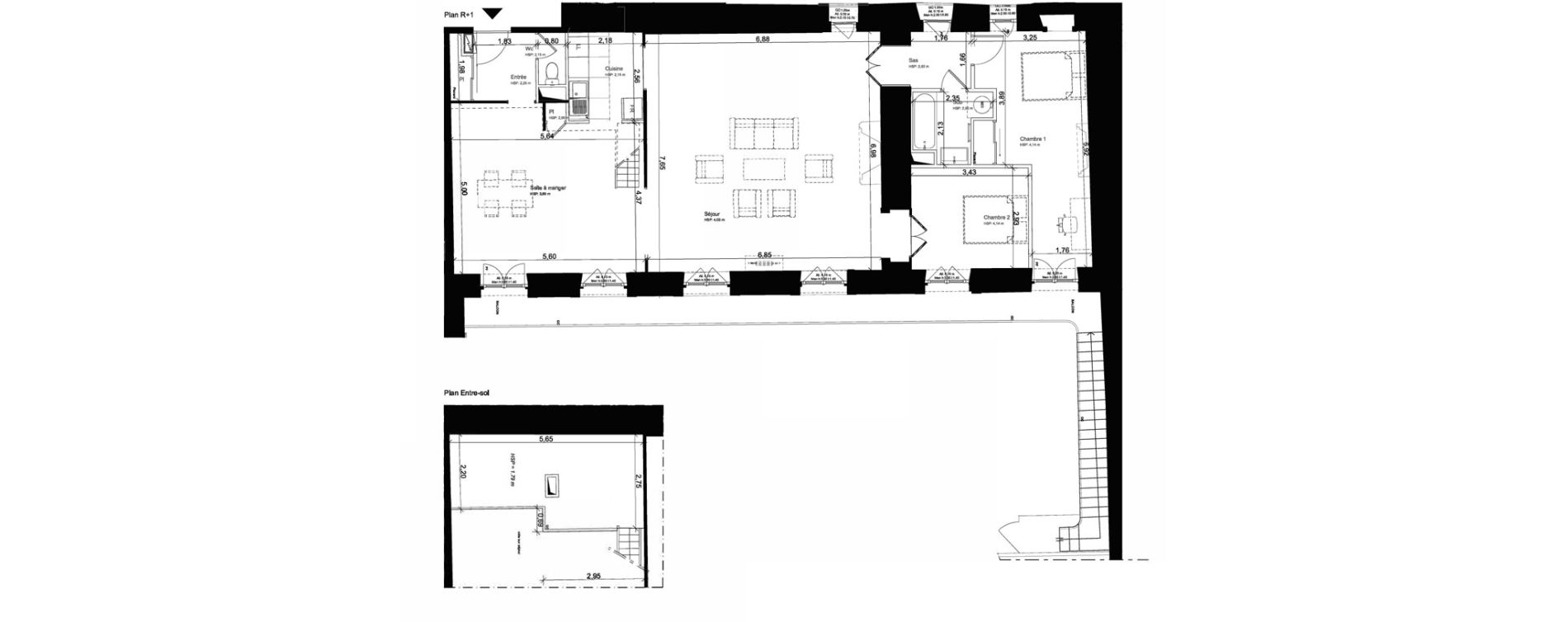 Appartement T3 bis de 119,47 m2 &agrave; Carcassonne Centre