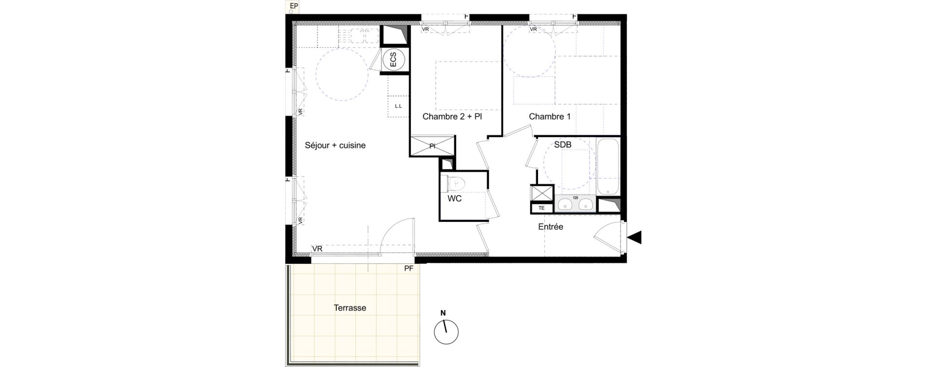 Appartement T3 de 59,90 m2 &agrave; Castelnaudary Centre
