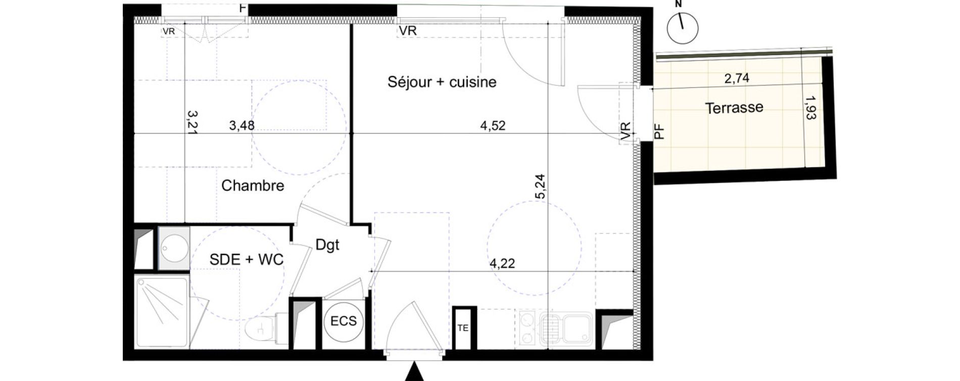 Appartement T2 de 40,30 m2 &agrave; Castelnaudary Centre