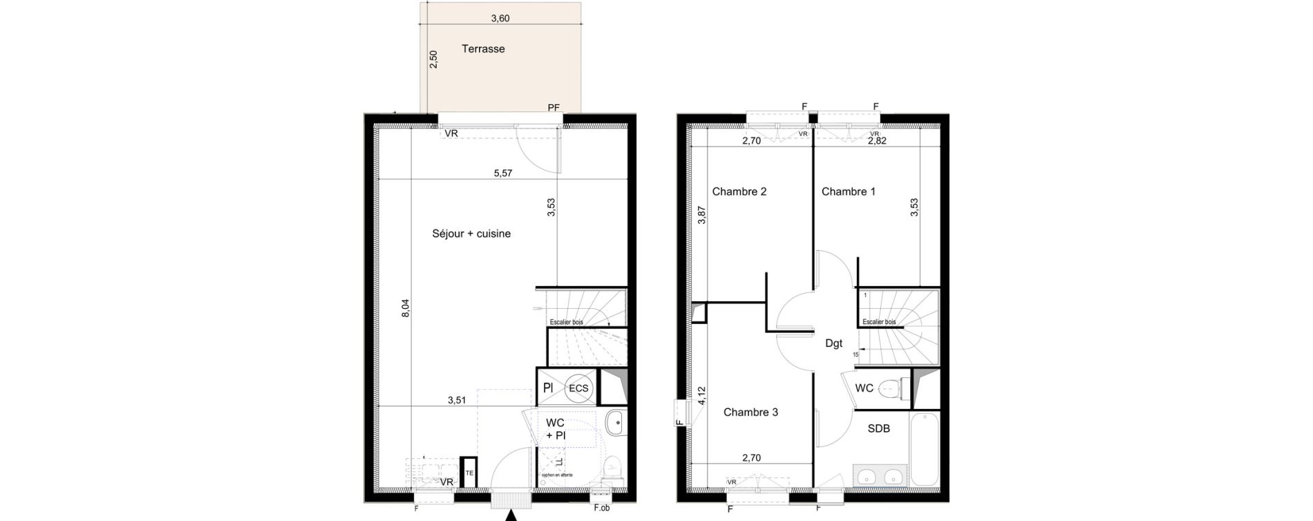 Maison T4 de 80,10 m2 &agrave; Castelnaudary Centre