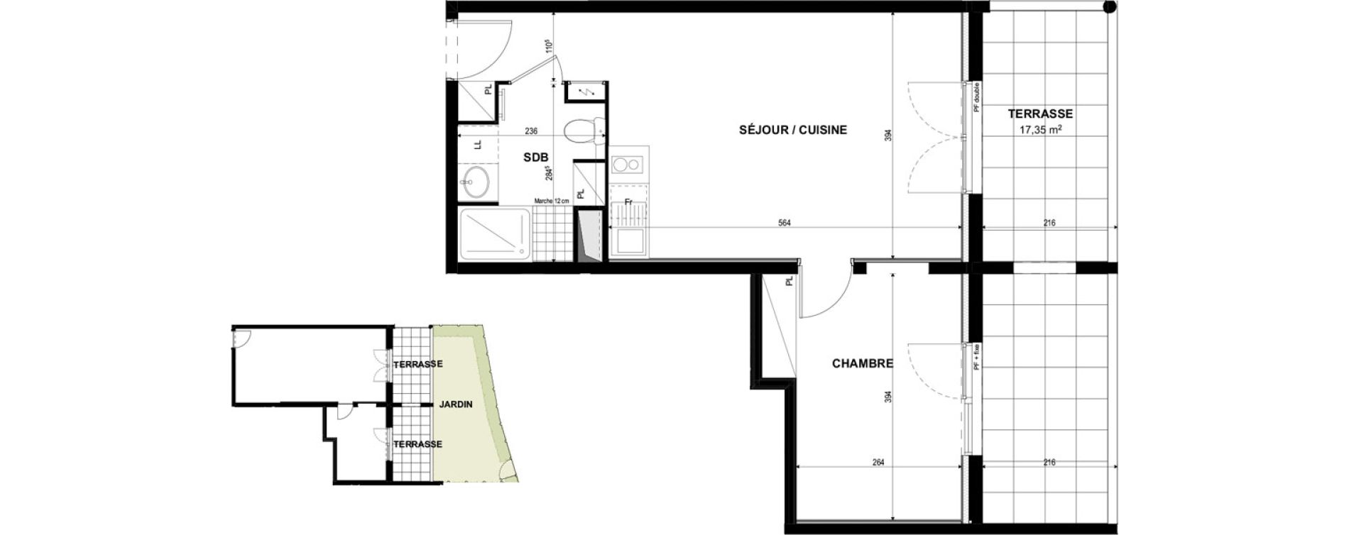 Appartement T2 de 42,38 m2 &agrave; Castelnaudary Centre
