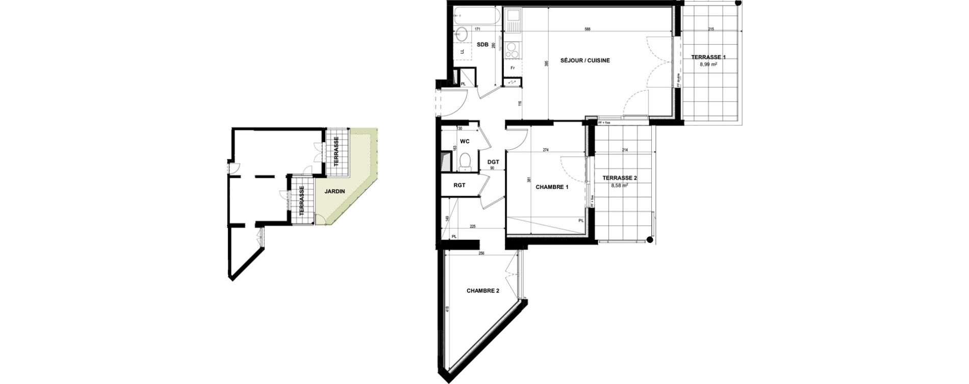 Appartement T3 de 57,06 m2 &agrave; Castelnaudary Centre