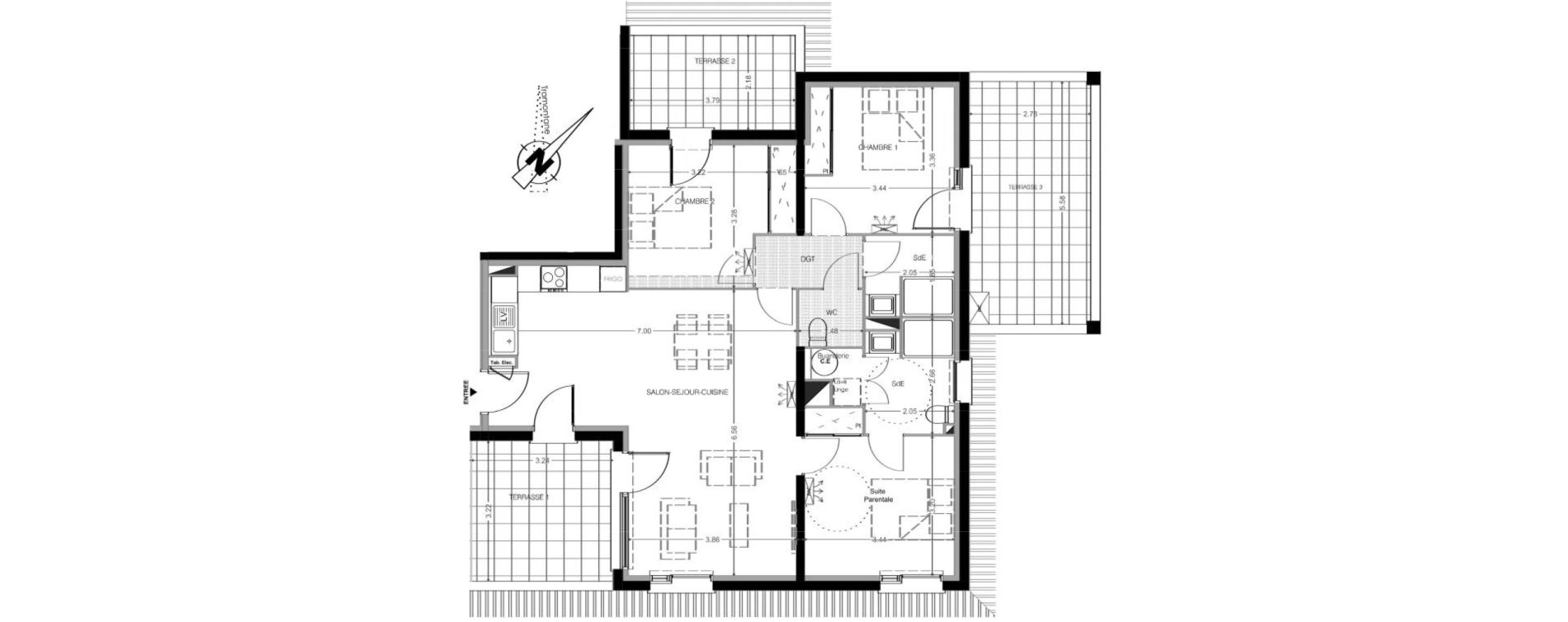 Appartement T4 de 87,00 m2 &agrave; Leucate Centre