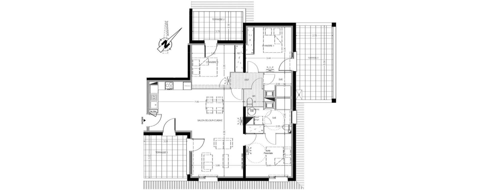 Appartement T4 de 87,00 m2 &agrave; Leucate Centre