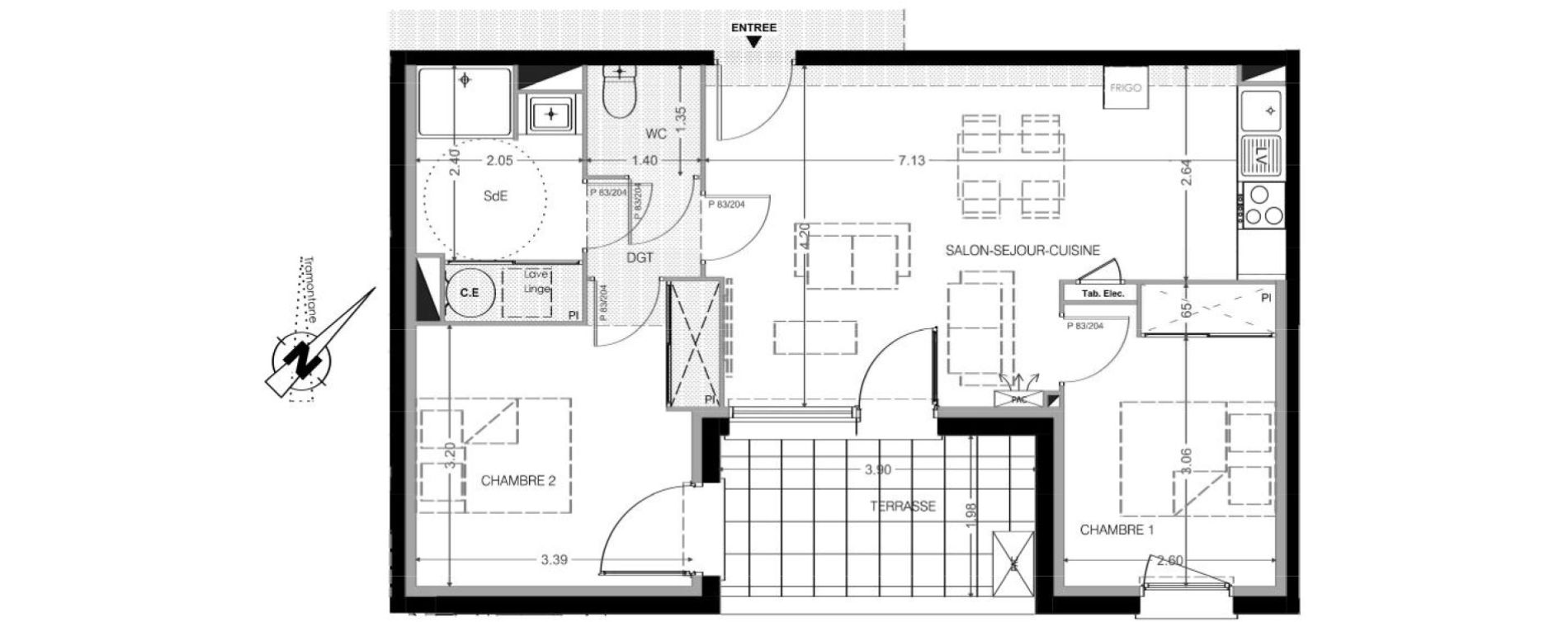 Appartement T3 de 57,00 m2 &agrave; Leucate Centre