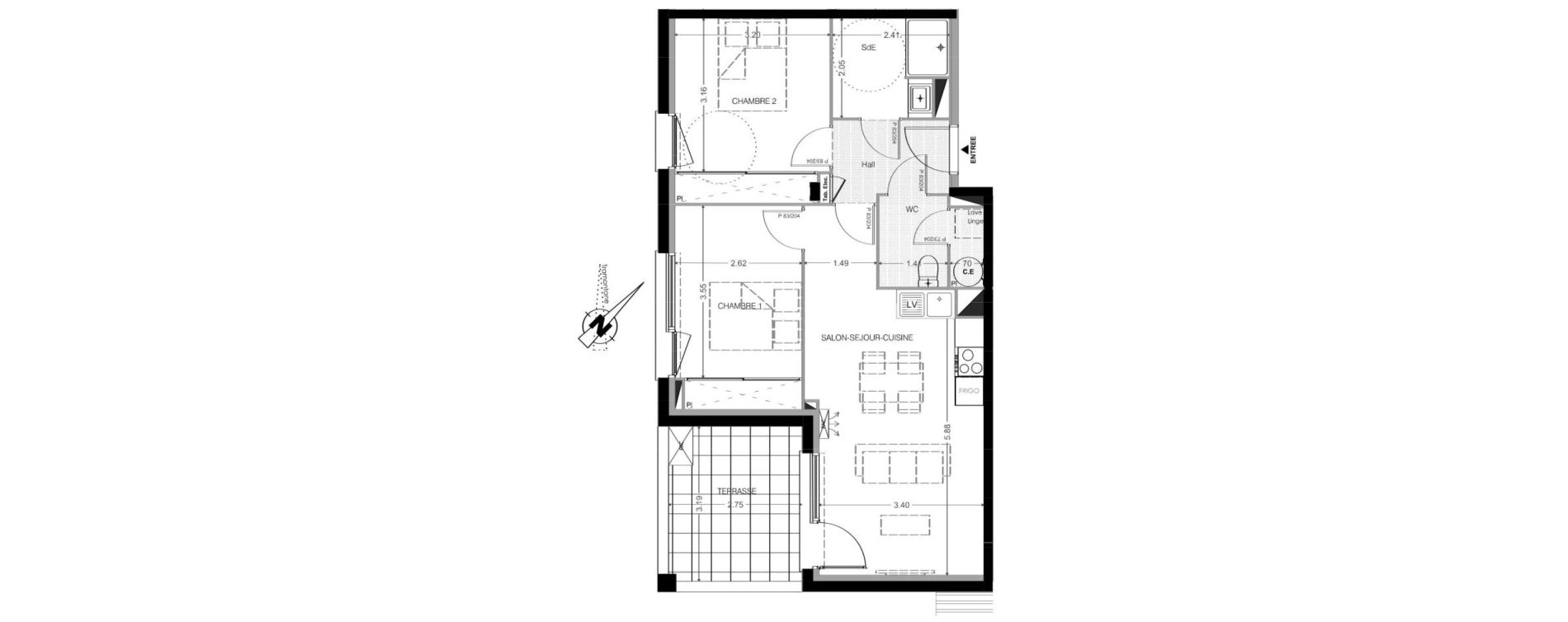 Appartement T3 de 58,00 m2 &agrave; Leucate Centre