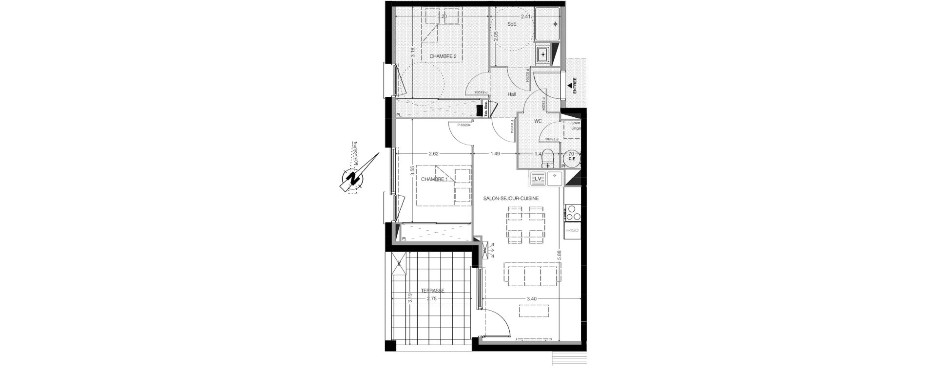 Appartement T3 de 58,00 m2 &agrave; Leucate Centre