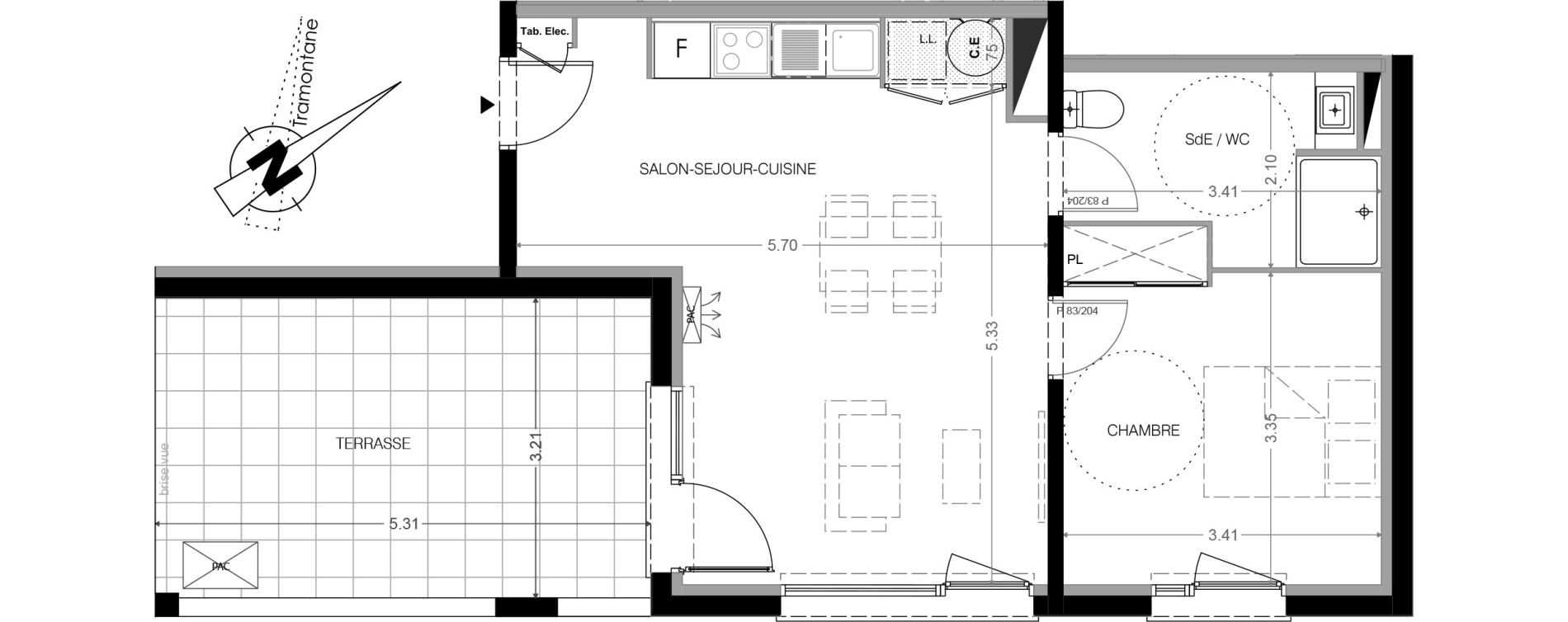 Appartement T2 de 45,00 m2 &agrave; Leucate Centre