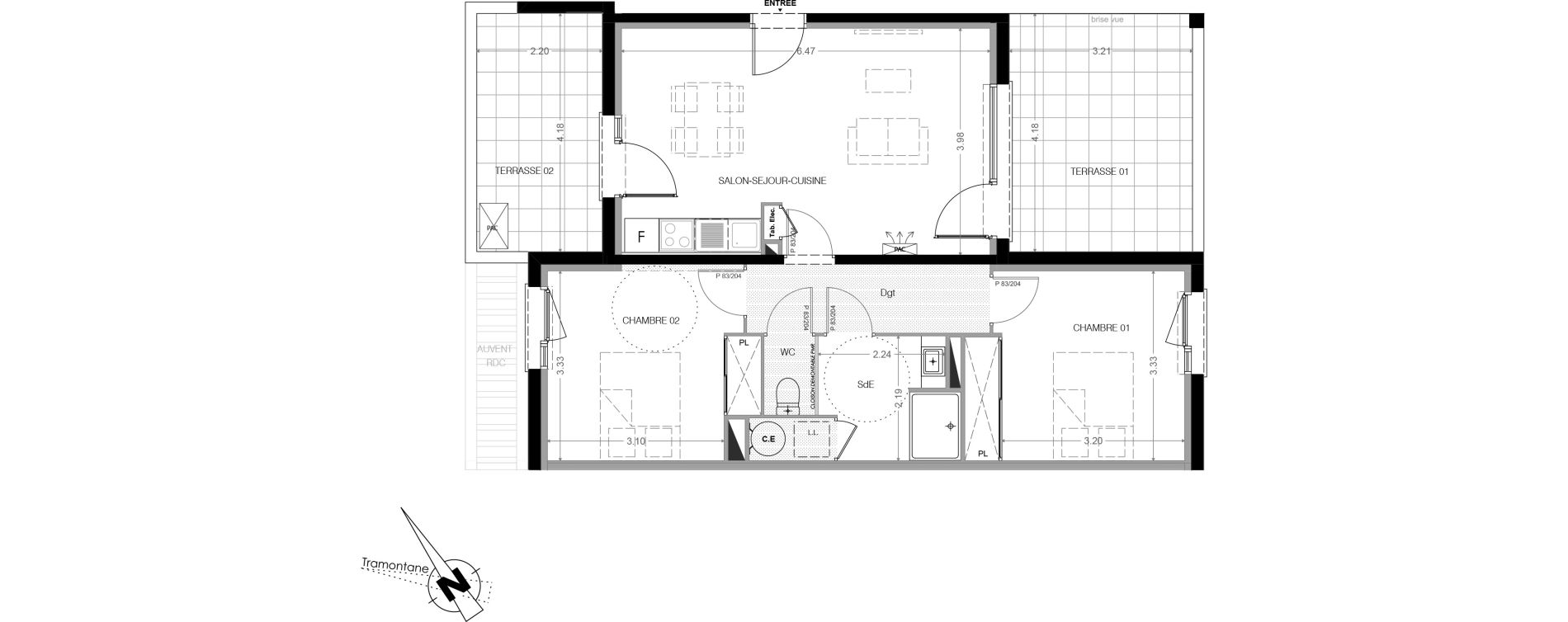 Appartement T3 de 62,00 m2 &agrave; Leucate Centre