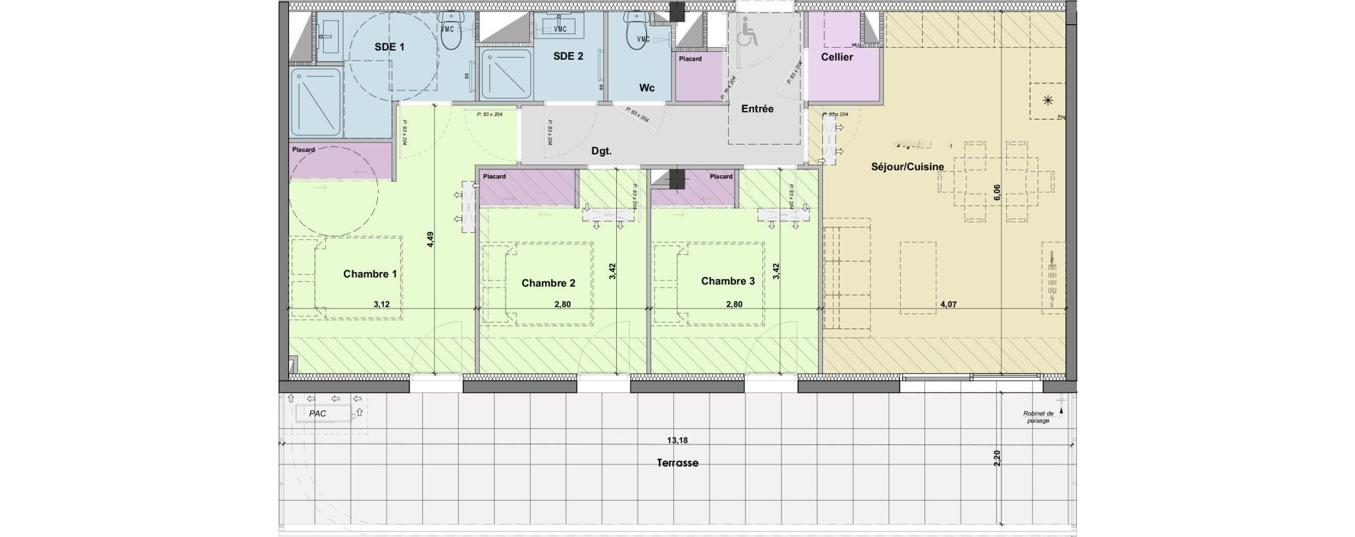 Appartement T4 de 74,11 m2 &agrave; Narbonne Horte neuve
