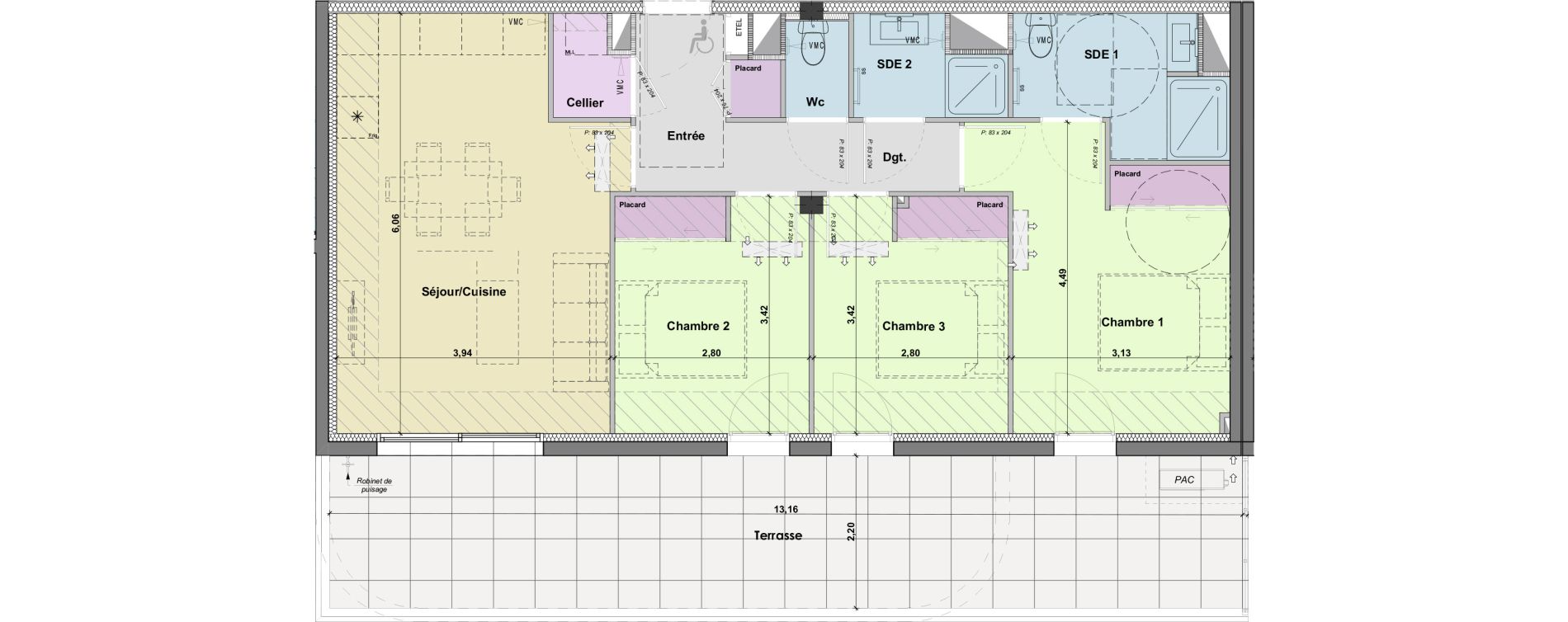 Appartement T4 de 73,54 m2 &agrave; Narbonne Horte neuve