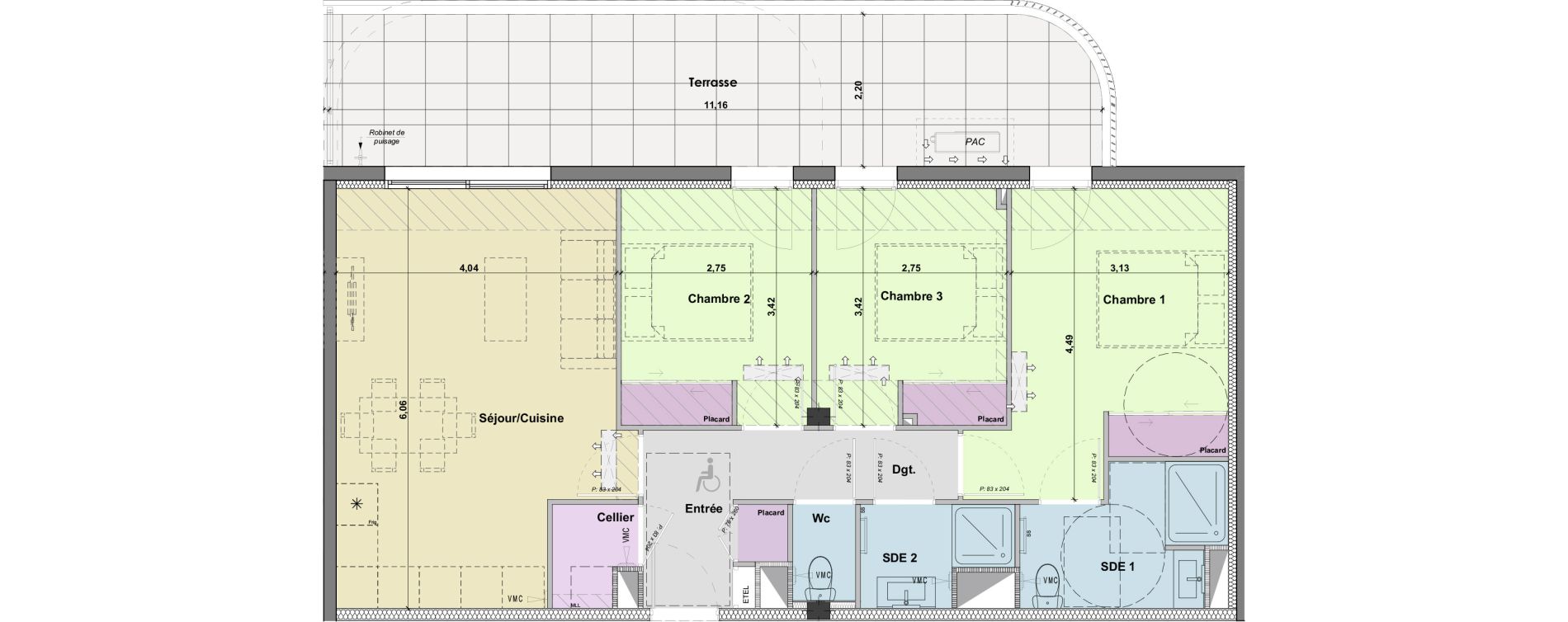 Appartement T4 de 73,63 m2 &agrave; Narbonne Horte neuve