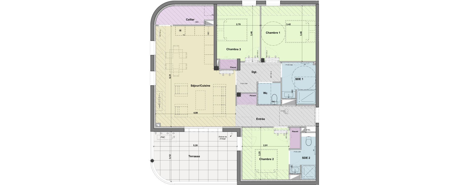 Appartement T4 de 85,60 m2 &agrave; Narbonne Horte neuve