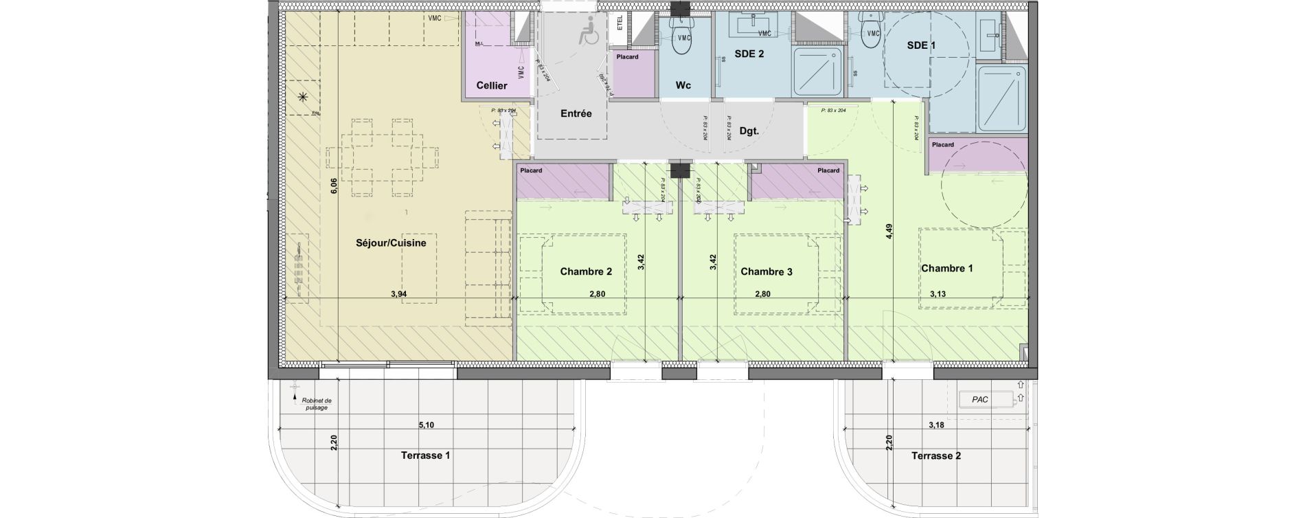 Appartement T4 de 73,55 m2 &agrave; Narbonne Horte neuve