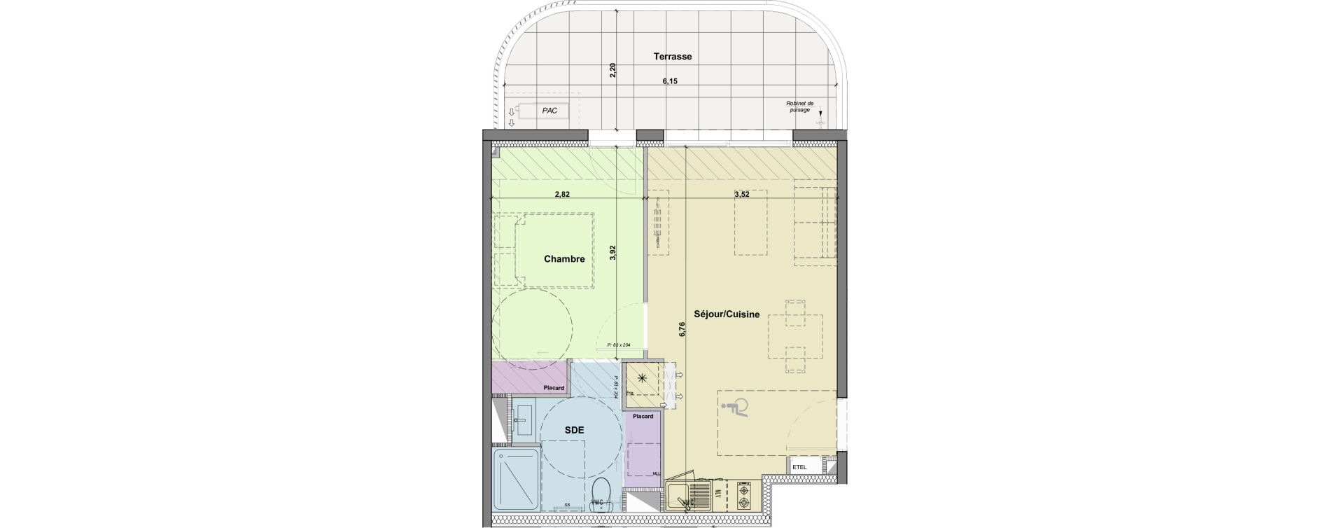 Appartement T2 de 40,54 m2 &agrave; Narbonne Horte neuve