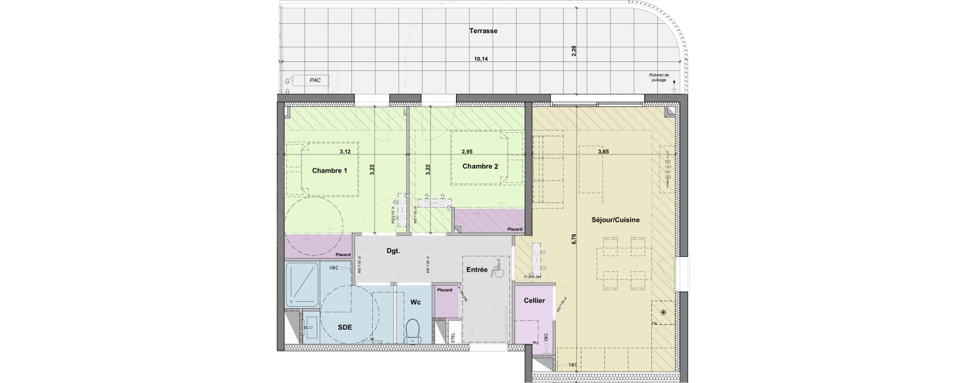 Appartement T3 de 59,51 m2 &agrave; Narbonne Horte neuve