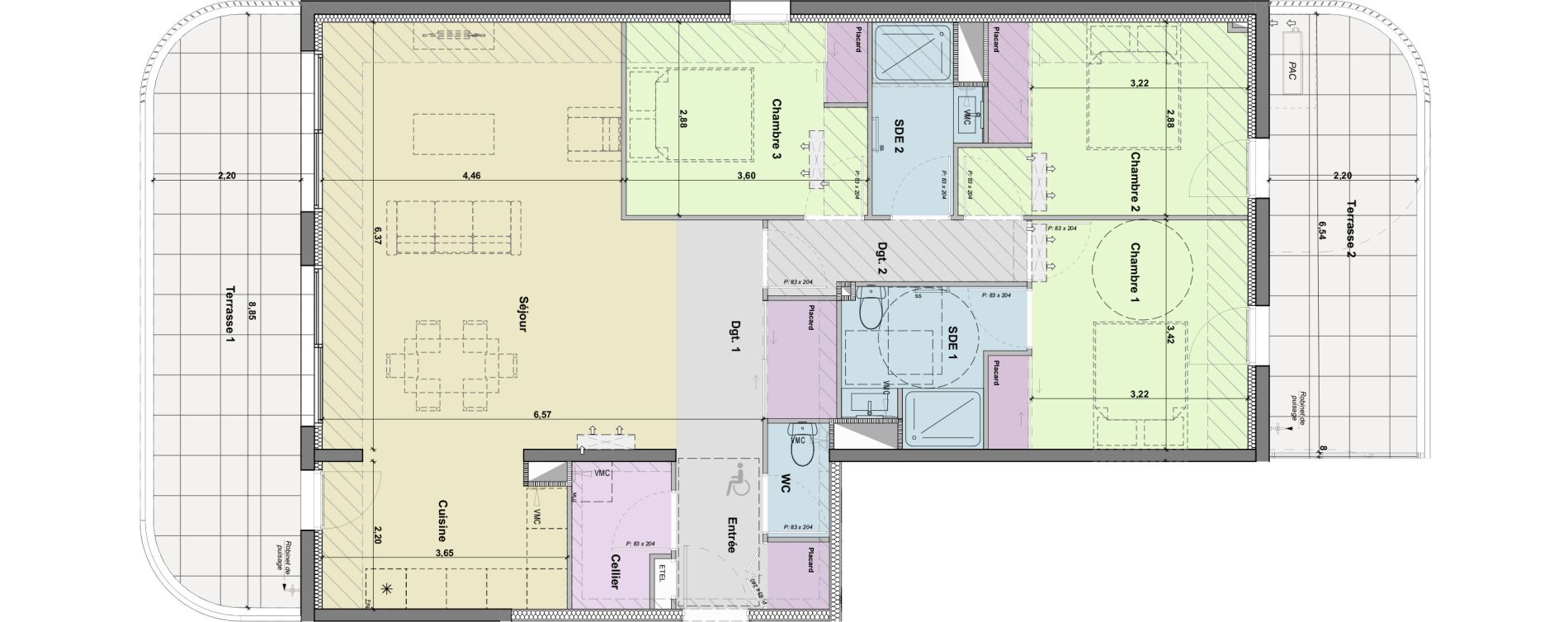 Appartement T4 de 101,10 m2 &agrave; Narbonne Horte neuve