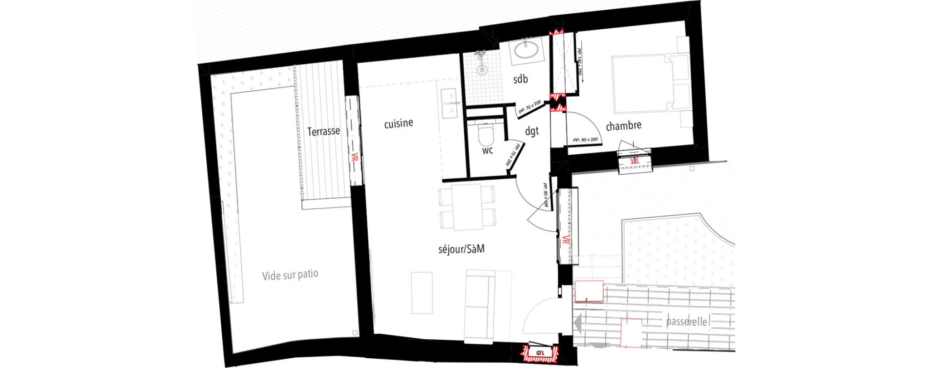 Appartement T2 de 41,16 m2 &agrave; Narbonne Bourg - charit&eacute;