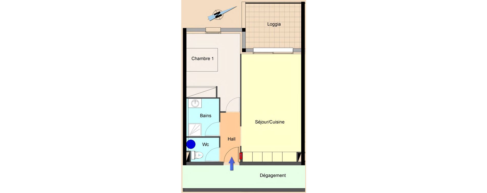 Appartement T2 de 47,77 m2 &agrave; Narbonne Plage