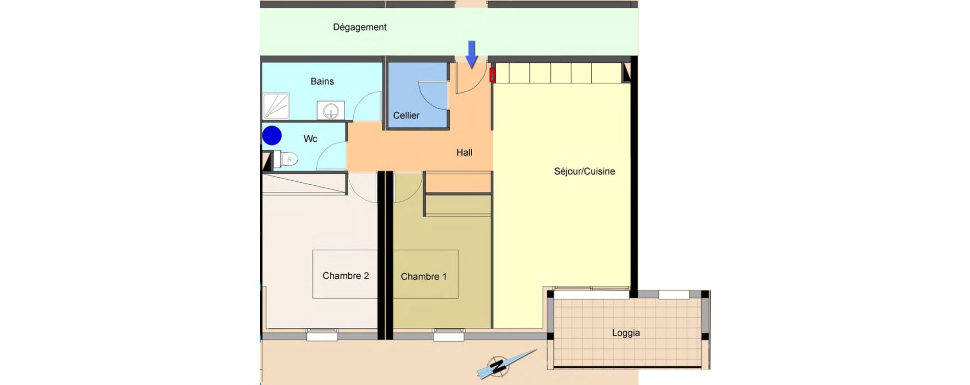 Appartement T3 de 75,56 m2 &agrave; Narbonne Plage