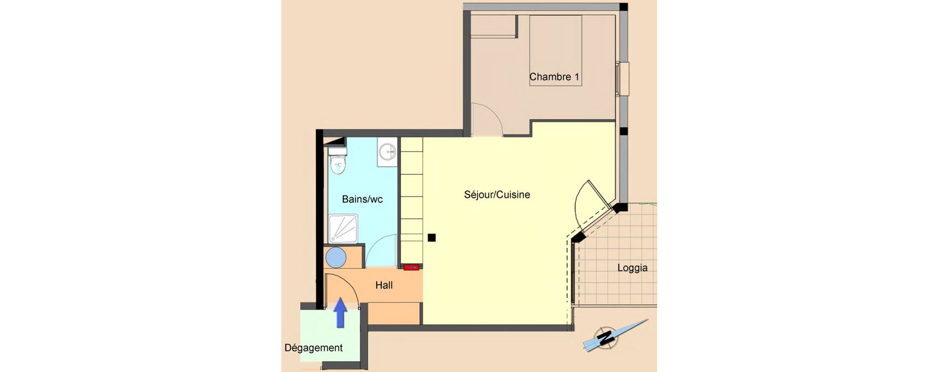 Appartement T2 de 46,79 m2 &agrave; Narbonne Plage
