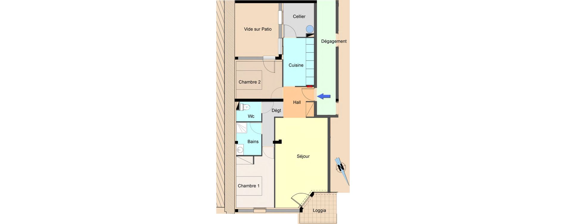 Appartement T3 de 73,35 m2 &agrave; Narbonne Plage