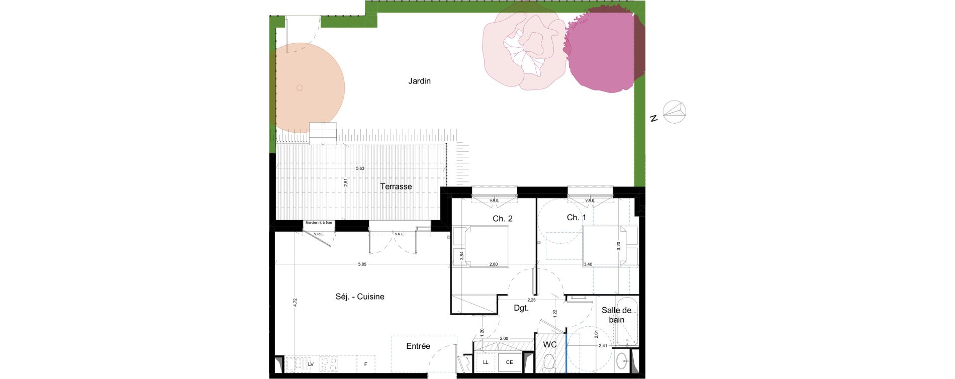 Appartement T3 de 62,28 m2 &agrave; Narbonne Centre