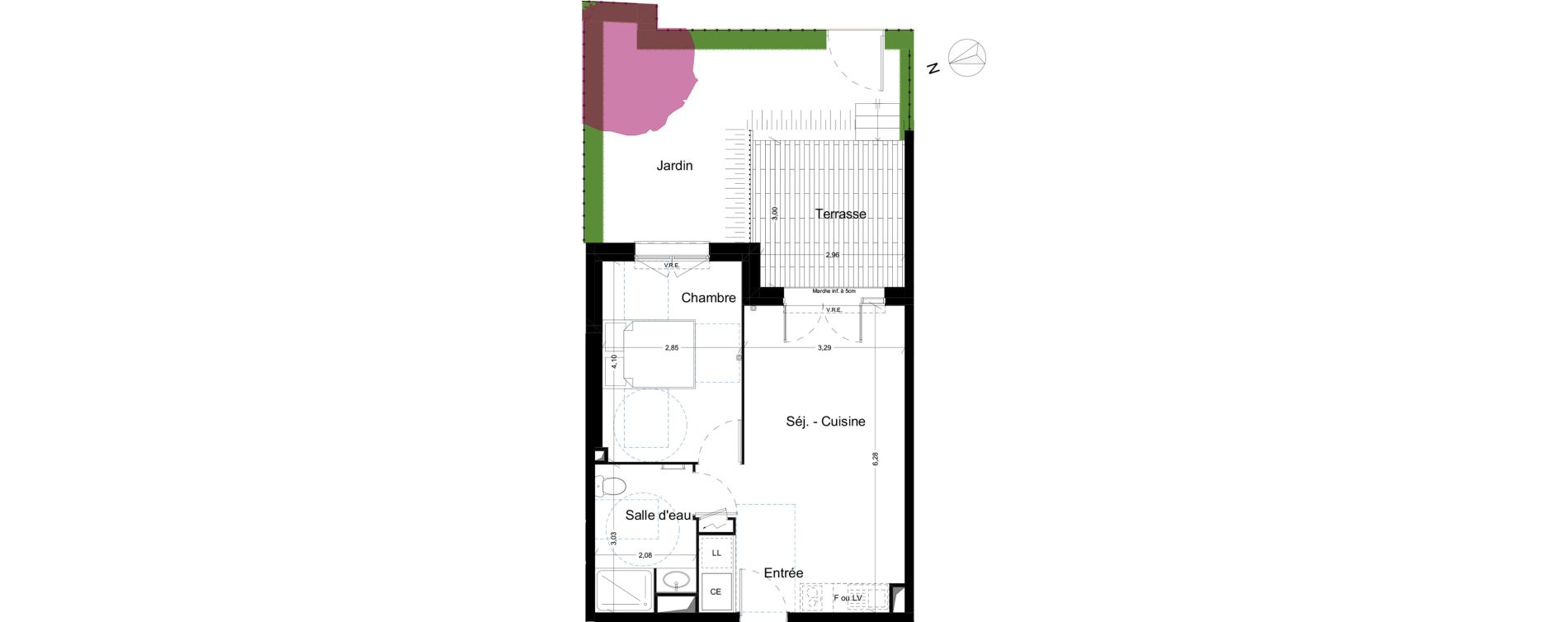 Appartement T2 de 40,55 m2 &agrave; Narbonne Centre