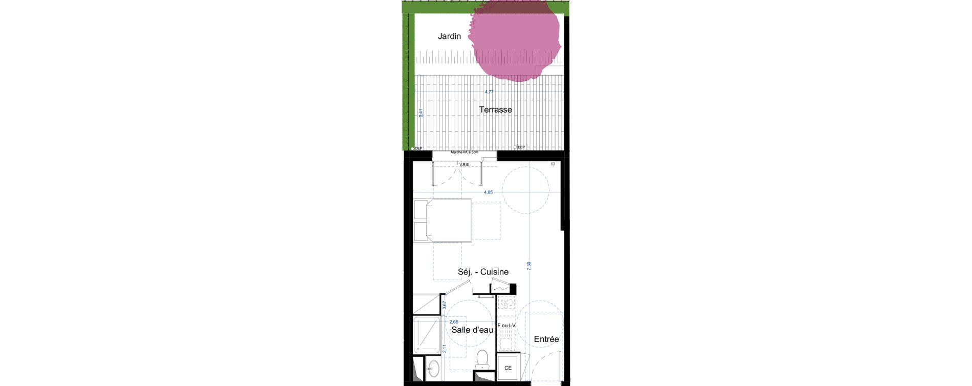 Appartement T1 de 32,66 m2 &agrave; Narbonne Centre