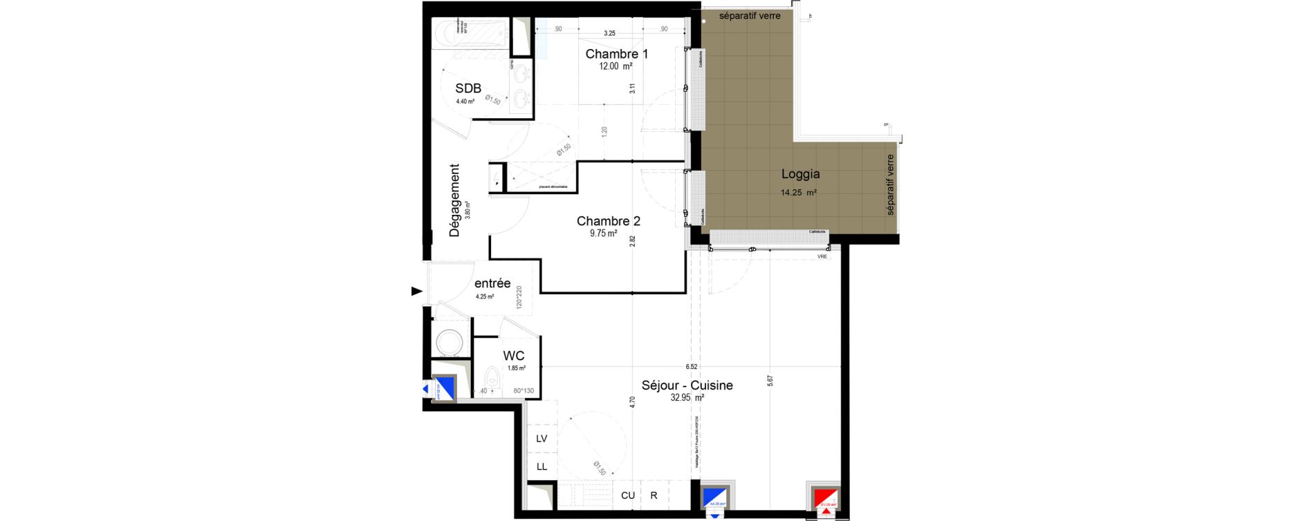 Appartement T3 de 69,00 m2 &agrave; Narbonne Pompidor