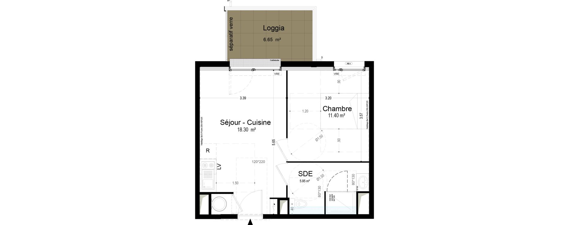 Appartement T2 de 35,65 m2 &agrave; Narbonne Pompidor