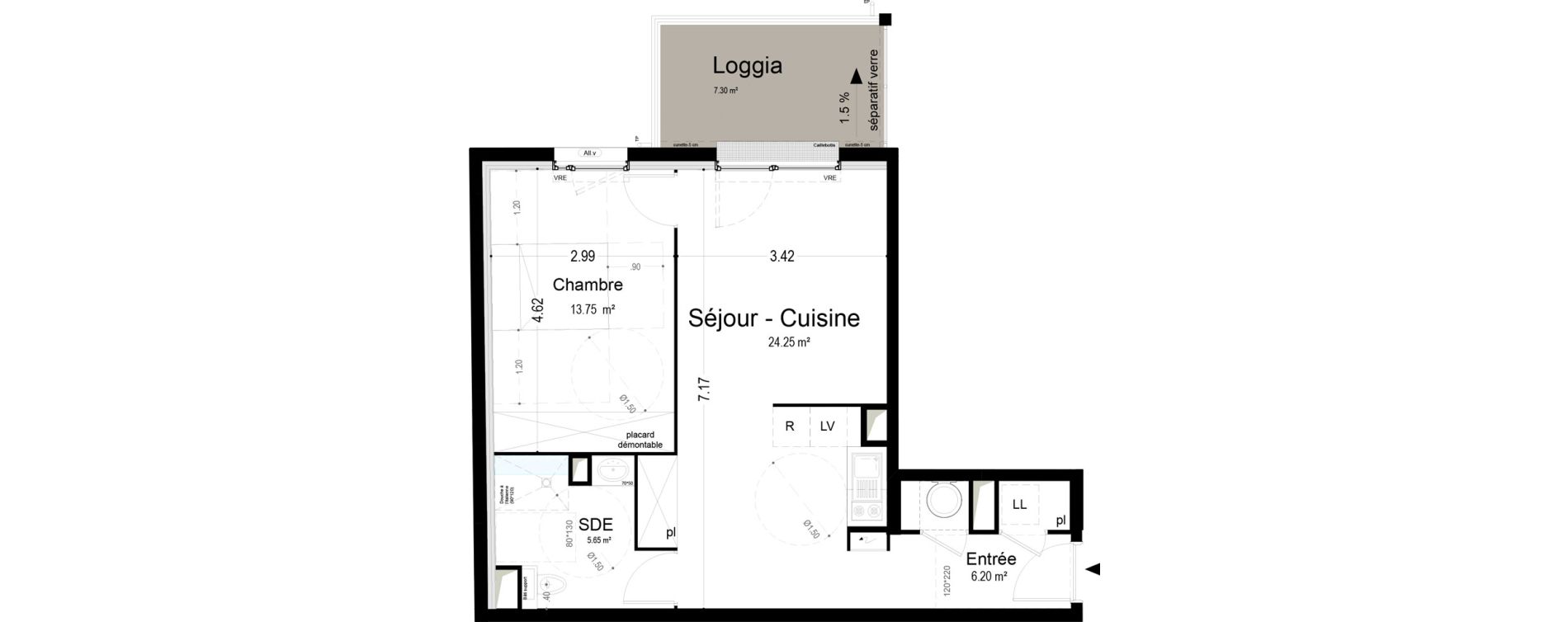 Appartement T2 de 49,85 m2 &agrave; Narbonne Pompidor