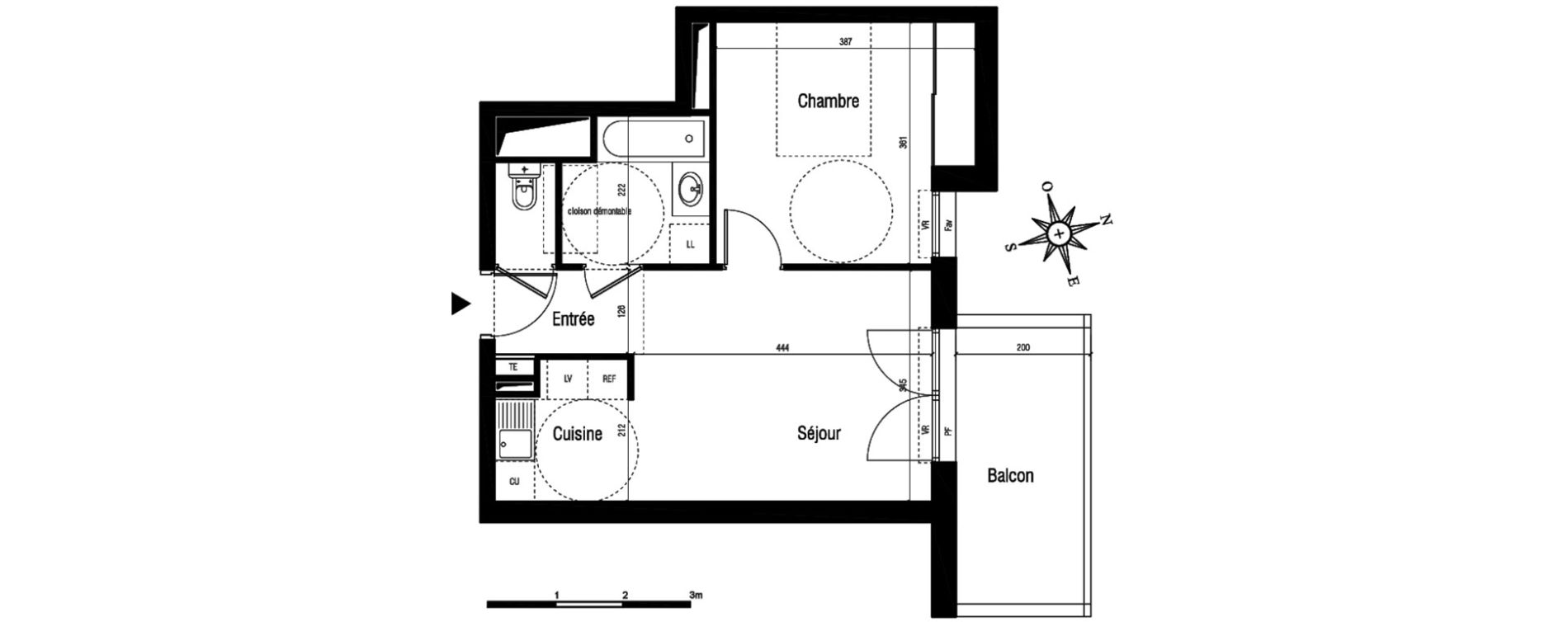 Appartement T2 de 40,80 m2 &agrave; Aigues-Mortes Centre