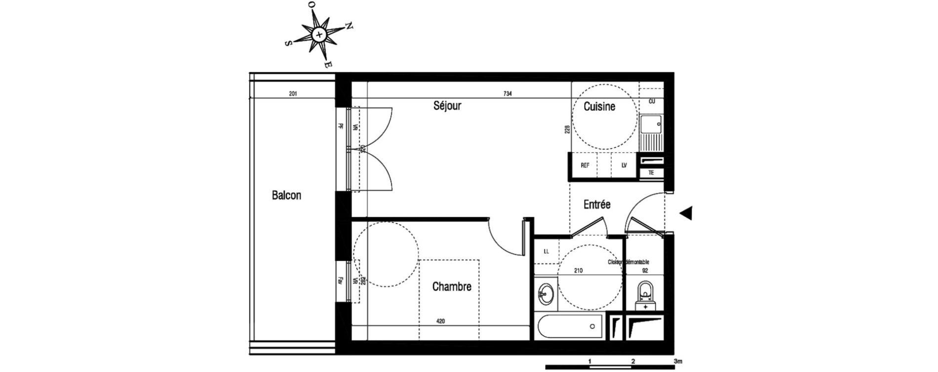 Appartement T2 de 42,40 m2 &agrave; Aigues-Mortes Centre