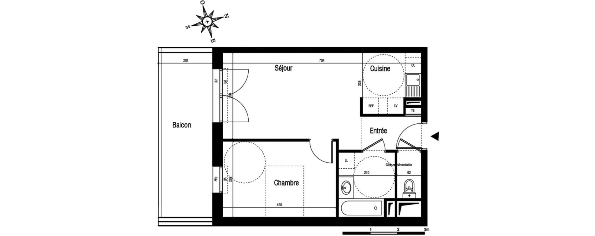 Appartement T2 de 42,40 m2 &agrave; Aigues-Mortes Centre