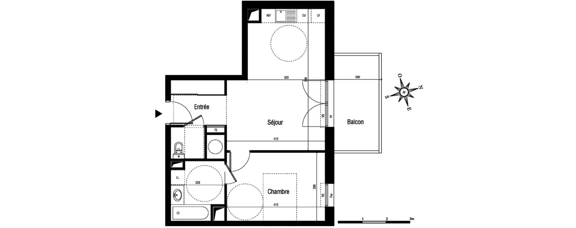 Appartement T2 de 46,10 m2 &agrave; Aigues-Mortes Centre