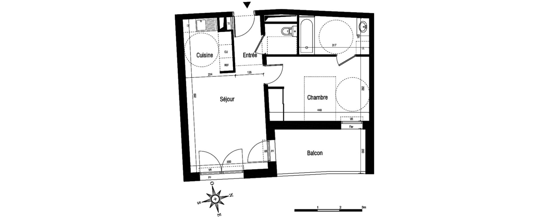 Appartement T2 de 44,30 m2 &agrave; Aigues-Mortes Centre