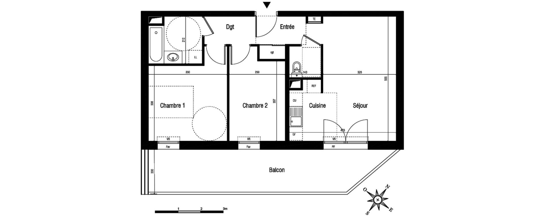 Appartement T3 de 58,20 m2 &agrave; Aigues-Mortes Centre