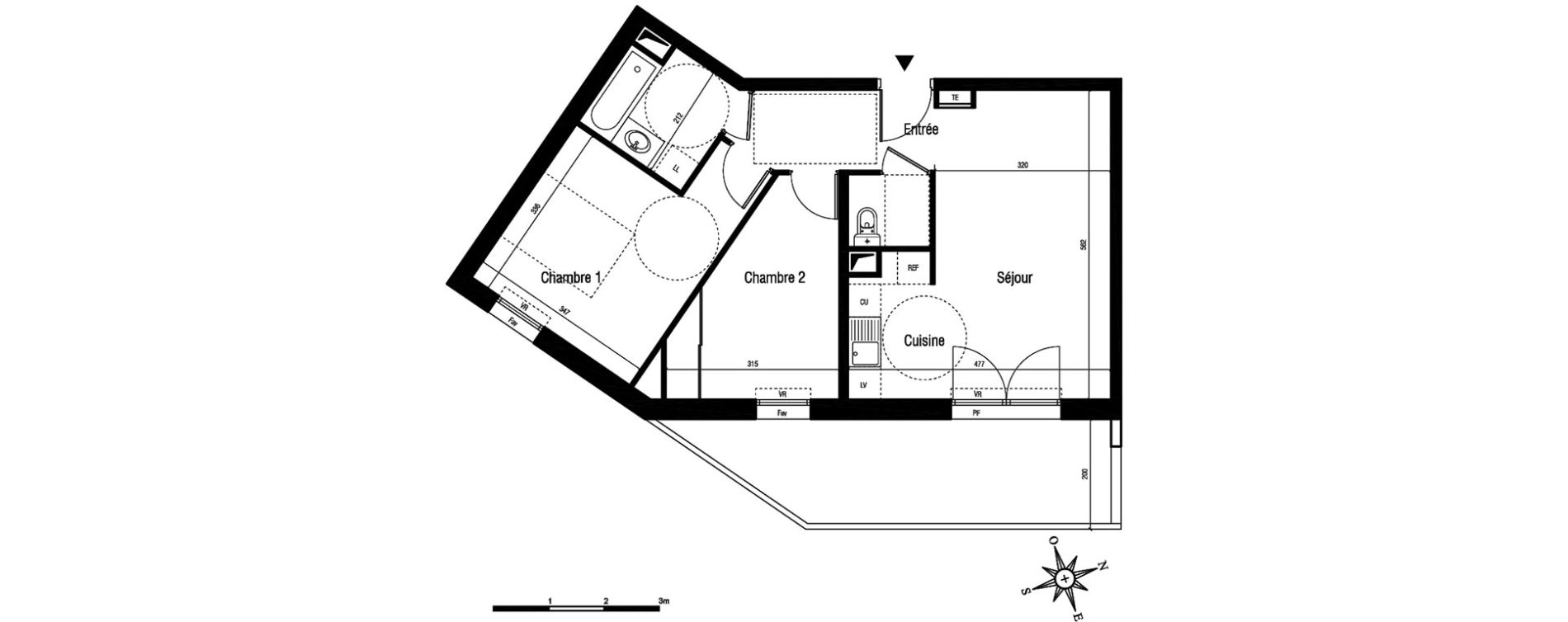 Appartement T3 de 56,00 m2 &agrave; Aigues-Mortes Centre