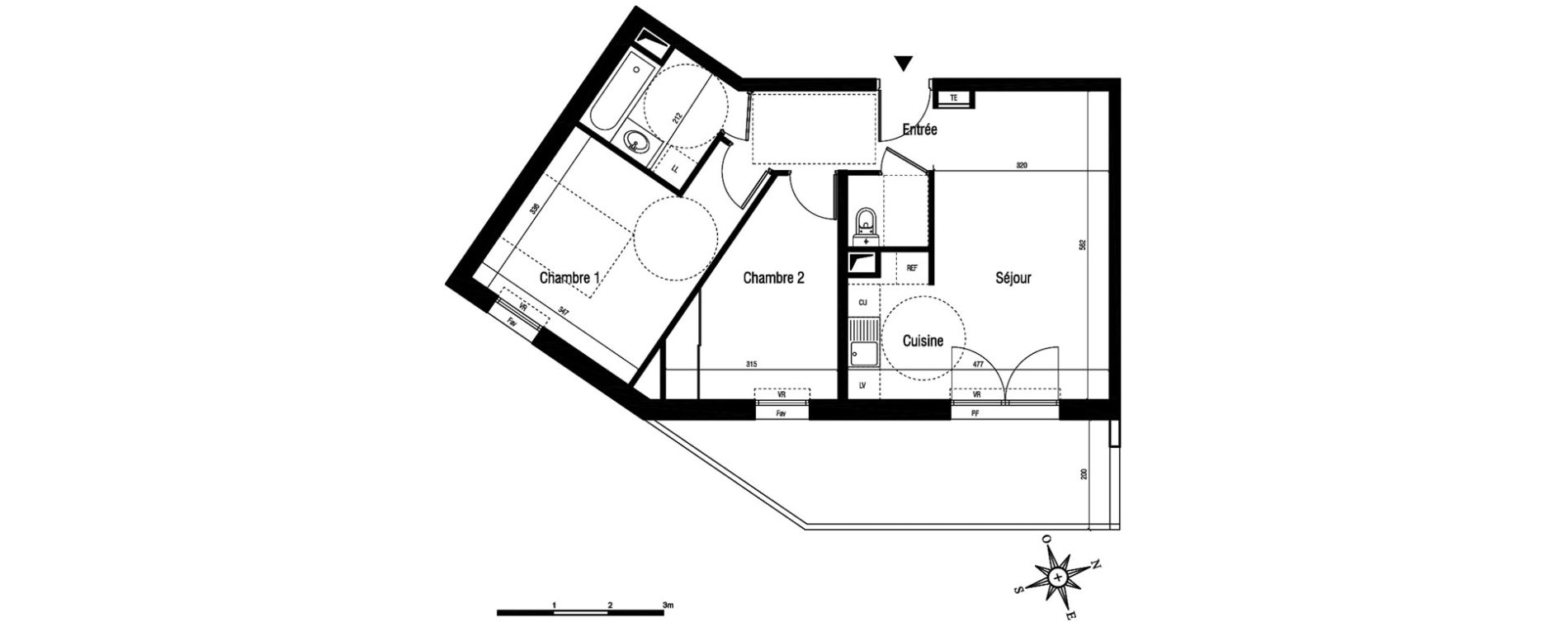 Appartement T3 de 56,00 m2 &agrave; Aigues-Mortes Centre