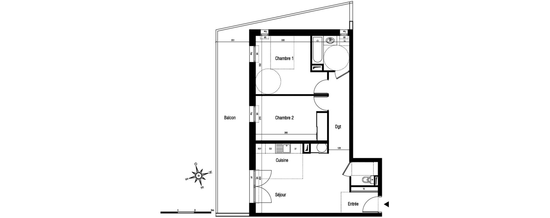 Appartement T3 de 62,00 m2 &agrave; Aigues-Mortes Centre