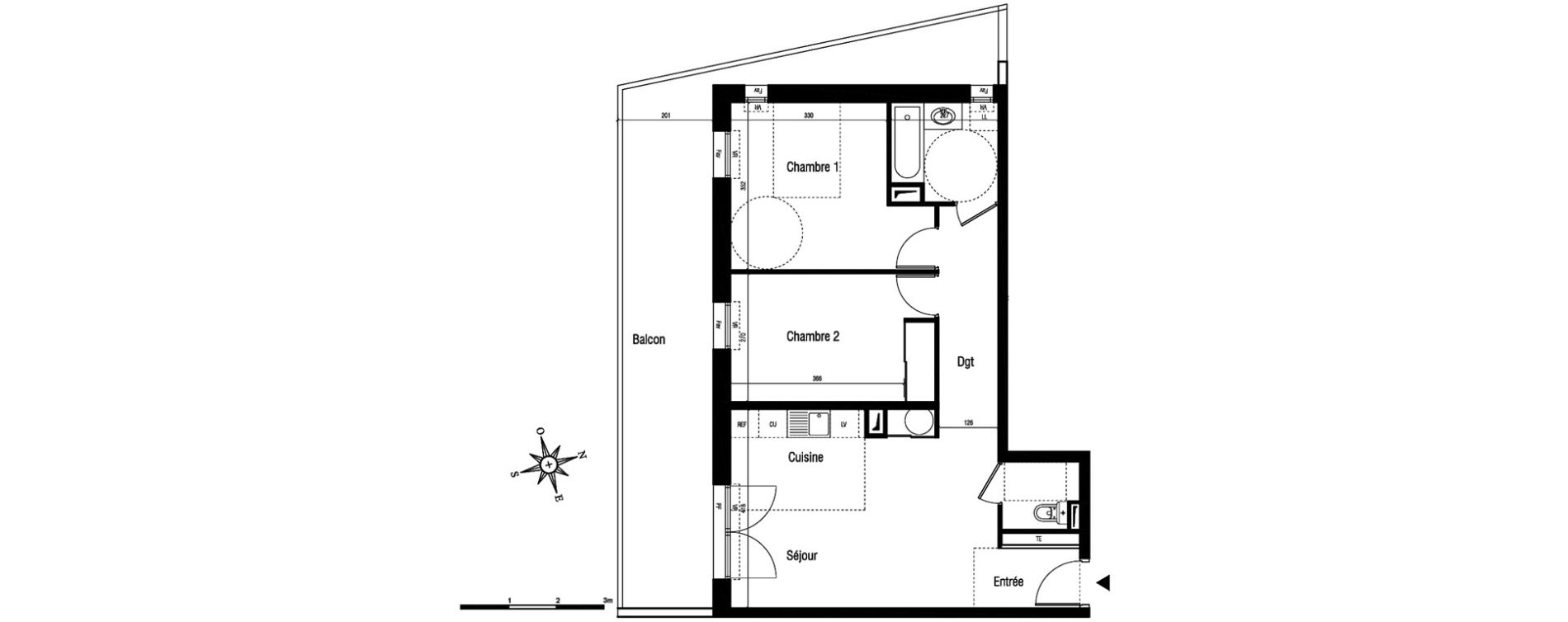 Appartement T3 de 62,00 m2 &agrave; Aigues-Mortes Centre