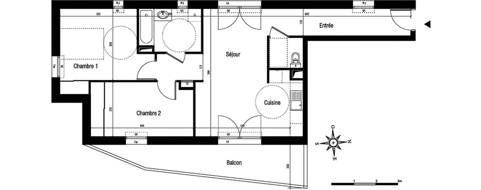 Appartement T3 de 66,10 m2 &agrave; Aigues-Mortes Centre
