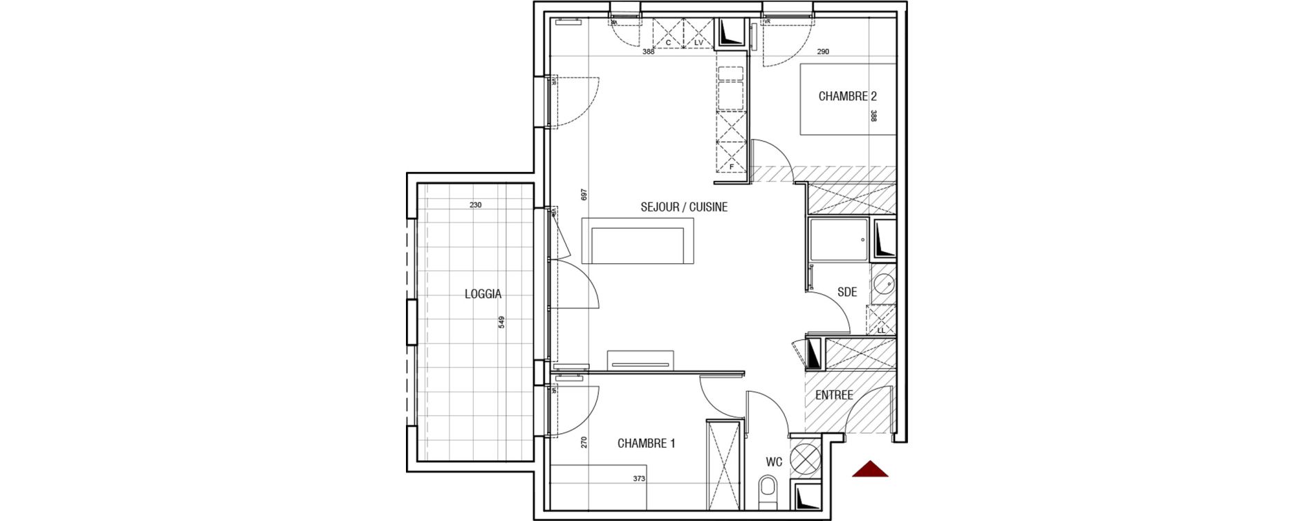 Appartement T3 de 61,37 m2 &agrave; Aigues-Mortes Centre