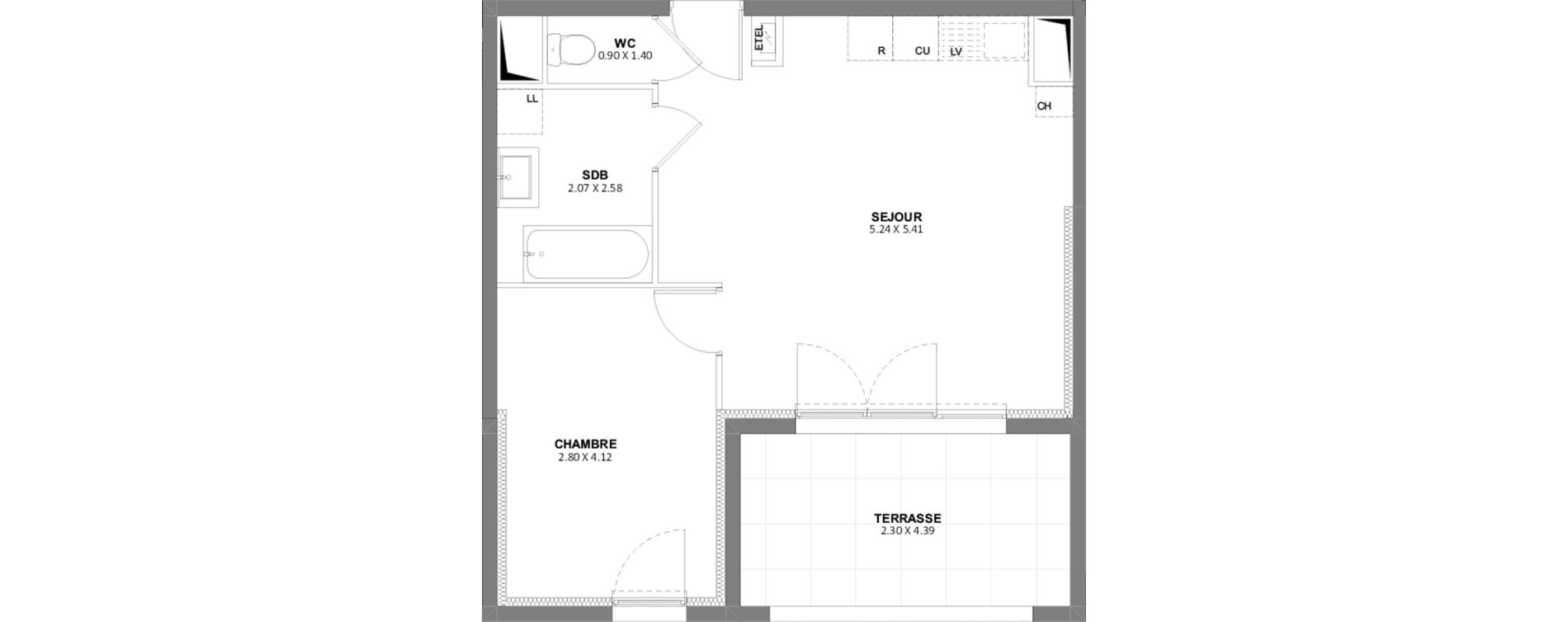 Appartement T2 de 44,70 m2 &agrave; Beaucaire Centre