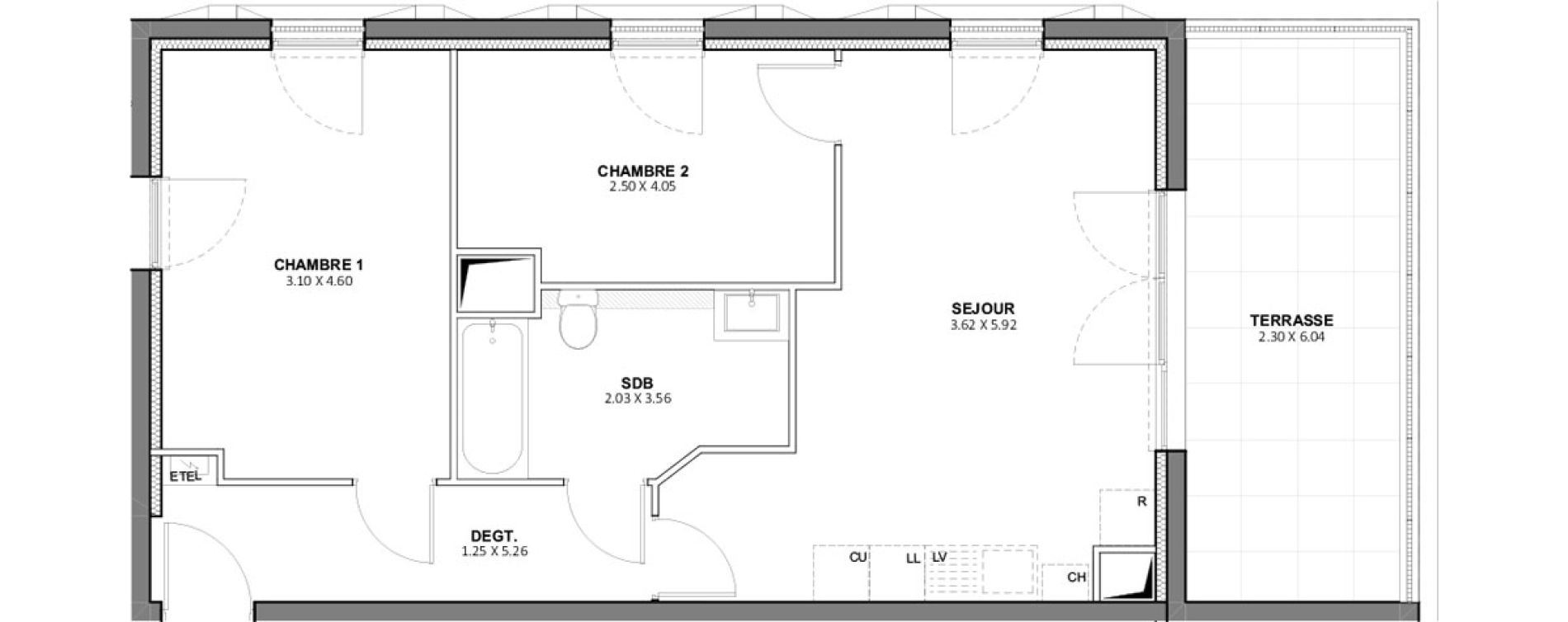 Appartement T3 de 60,52 m2 &agrave; Beaucaire Centre