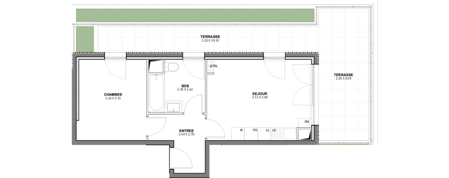 Appartement T2 de 40,30 m2 &agrave; Beaucaire Centre