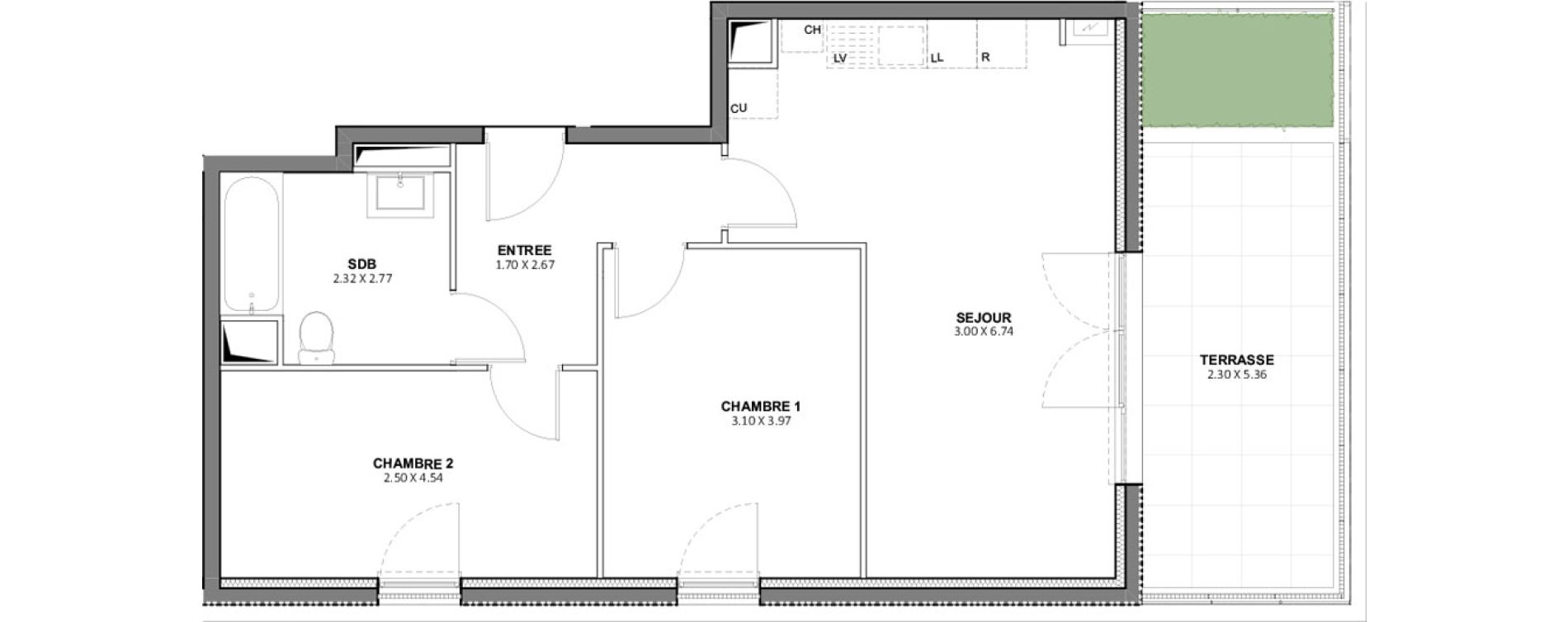 Appartement T3 de 60,34 m2 &agrave; Beaucaire Centre